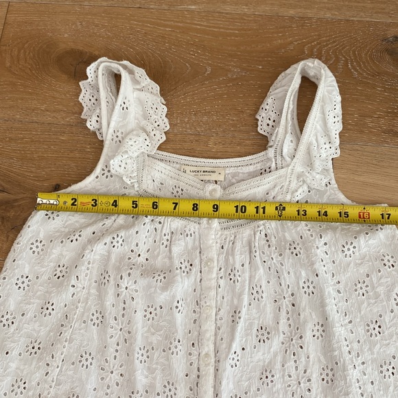 (New!!) LUCKY BRAND eyelet crop babydoll style top MED - Picture 13 of 14